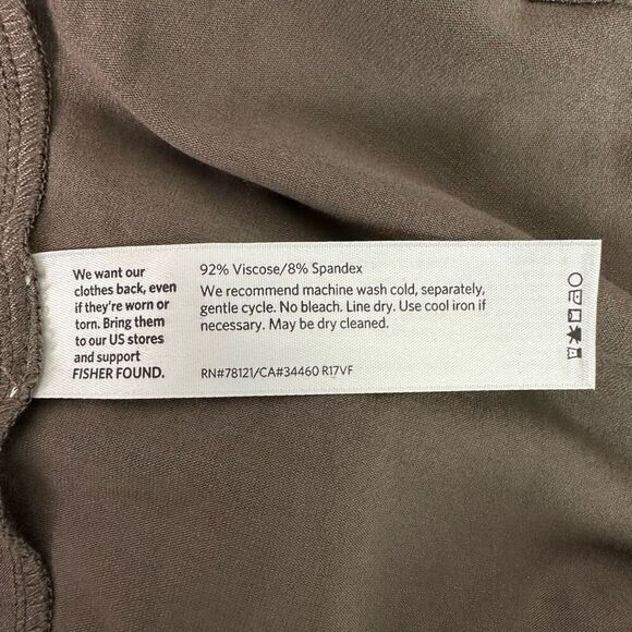 Eileen Fisher 1X Brown Viscose Jersey Shift Dress Long Sleeve - Picture 6 of 7